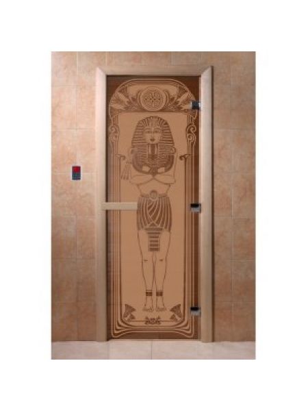 Дверь для бани "Египет" стекло бронза матовая коробка ольха 70х190см