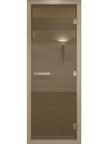 Дверь в хамам 70х190см бронза матовая коробка  алюминий